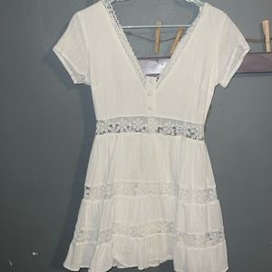 Princess Polly white dress, size small, v neck